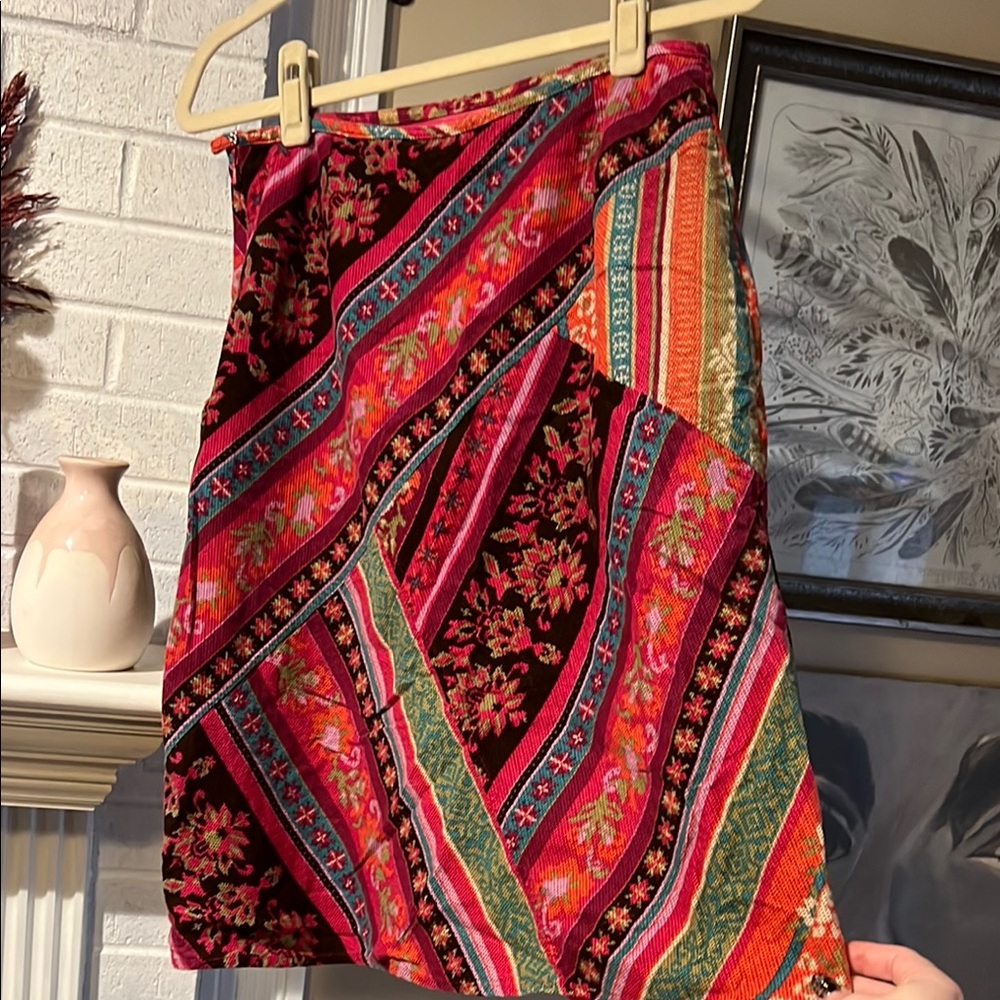 Colorful Floral Patchwork Skirt
